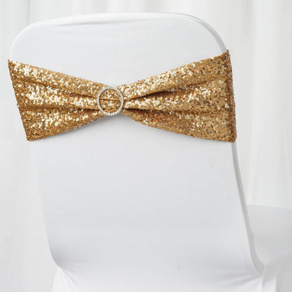 Chair Band - Gold Sequin Spandex (Rental)