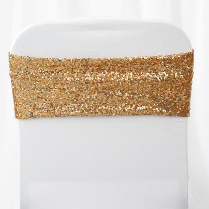 Chair Band - Gold Sequin Spandex (Rental)