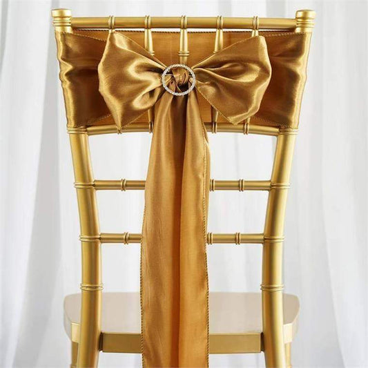 106" Chair Sash - Gold (Rental)