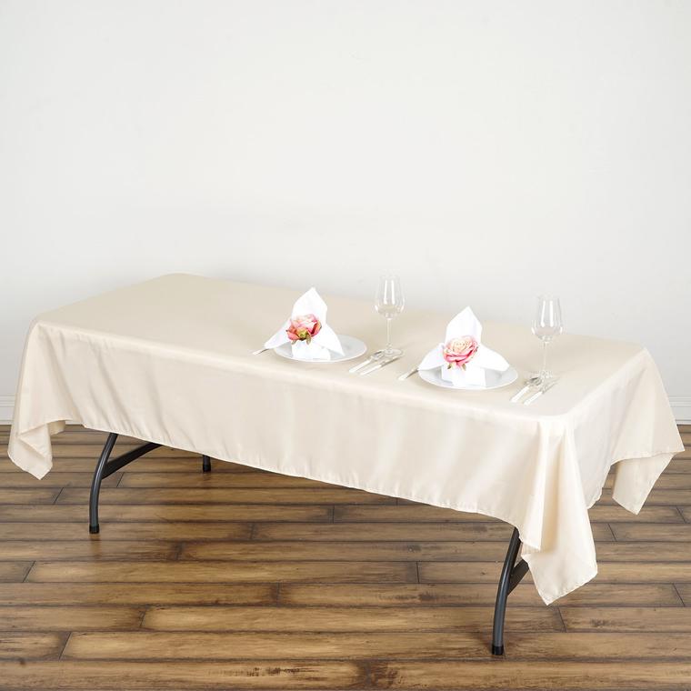 60" x 102" Tablecloth - Beige (Rental)
