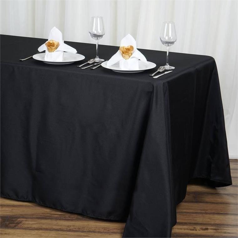 90" x 132" Tablecloth - Black (Rental)