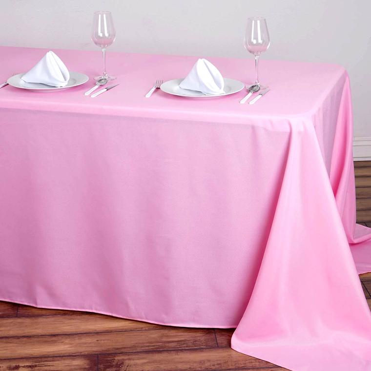 90" x 132" Tablecloth - Pink (Rental)