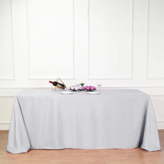 90" x 132" Tablecloth - Silver (Rental)