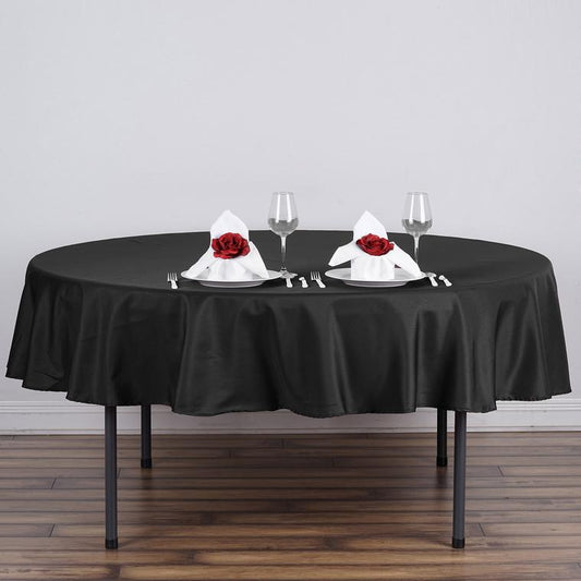 90" Tablecloth - Black Round (Rental)
