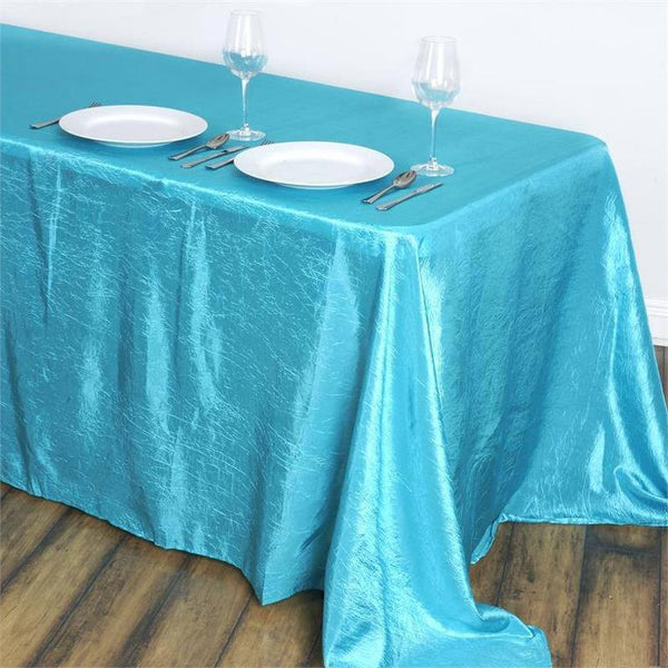90" x 132" Tablecloth - Turquoise Crinkle (Rental)