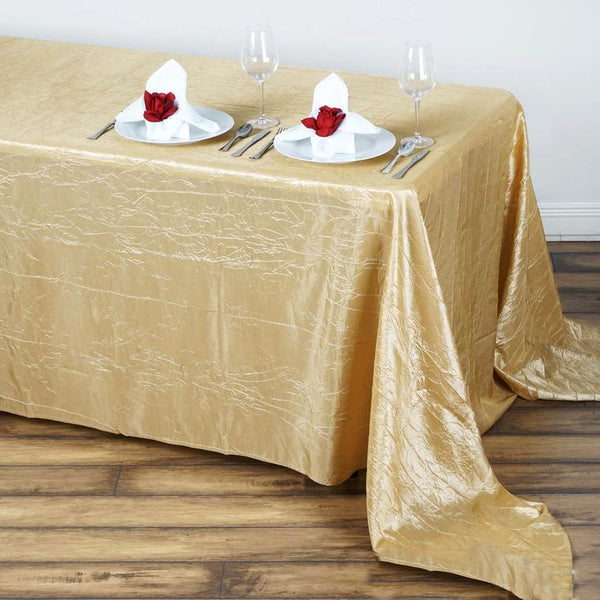 90" x 132" Tablecloth - Gold Crinkle (Rental)