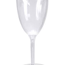 Plastic Stem Wine Glasses (8) - Clear