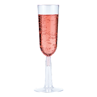Plastic Stem Champagne Flutes (4) - Clear
