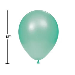 12" Fresh Mint Latex Balloons (15)