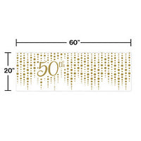 50th Giant Party Banner - Sparkle and Shine Gold