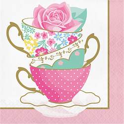 Floral Tea Party Tea Cup Lunch Napkins (16)