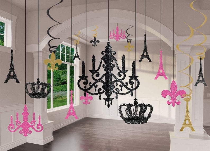 Day in Paris Glitter Chandelier Decoration Kit