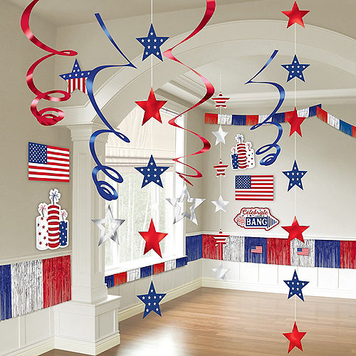 Patriotic Navy & Red Room Decorating Kit (21)