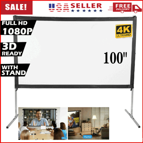 100" Projector Screen with Stand In/Outdoor  - (Rental)