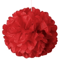 Red Tissue Pom Poms (3)