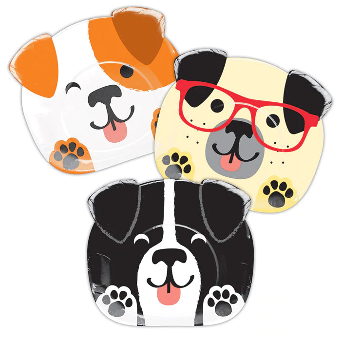 Dog Party Shaped Lunch Plates - 8 pack