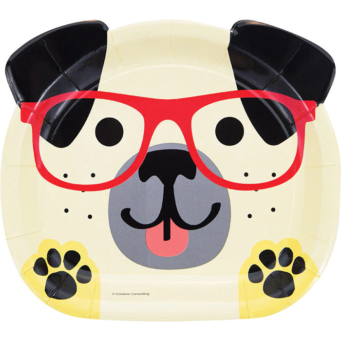 Dog Party Shaped Lunch Plates - 8 pack