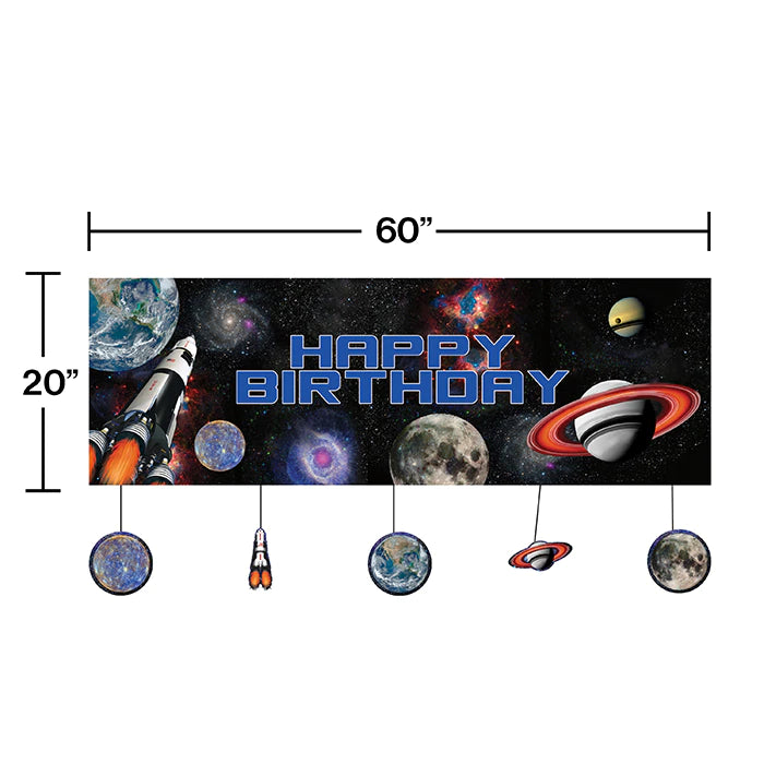 Space Blast Giant Birthday Banner w/ Attachments