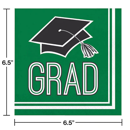 Graduation School Spirit Green Cake Napkins (36)
