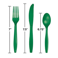 Emerald Green Assorted Plastic Cutlery (18)