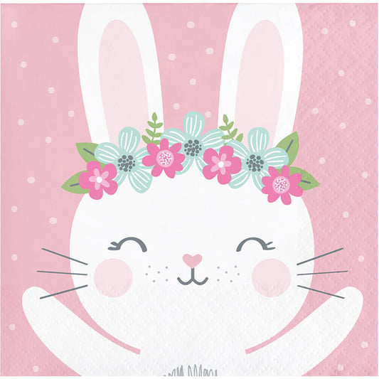 1st Birthday Bunny Cake Napkins - 16 pack
