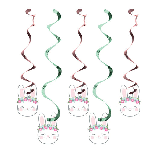 1st Birthday Bunny Dizzy Danglers - 5 pack