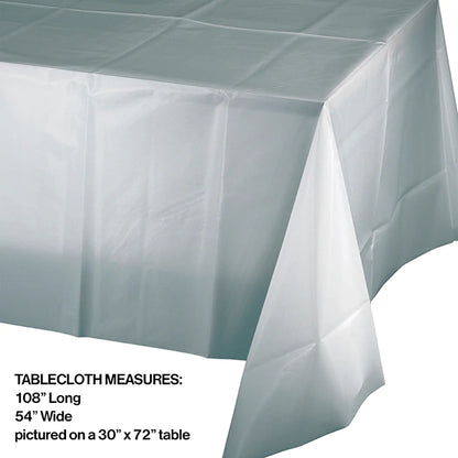 Thin - Shimmering Silver Plastic Table Cover