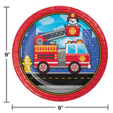 Flaming Fire Truck Lunch Plates (8)