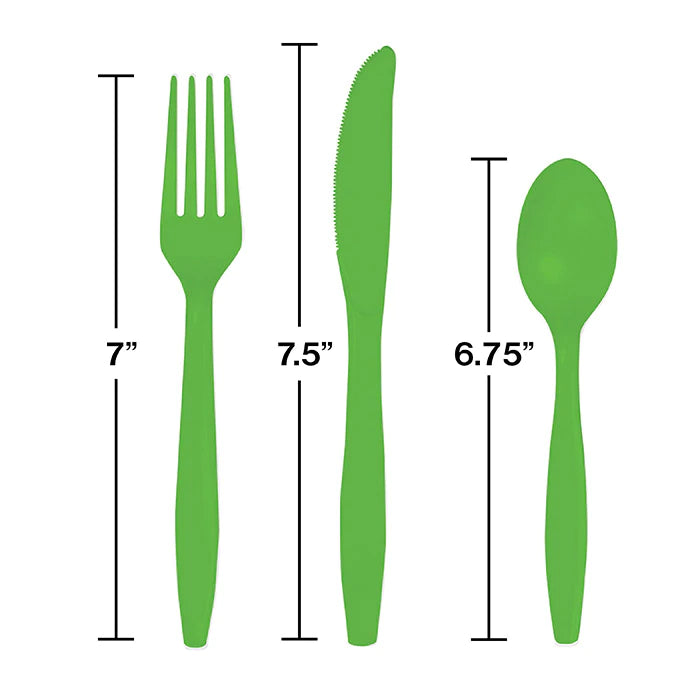 Fresh Lime Assorted Plastic Cutlery (18)