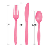 Candy Pink Assorted Plastic Cutlery (18)