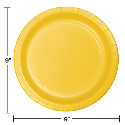 School Bus Yellow Lunch Plates - 8 pack