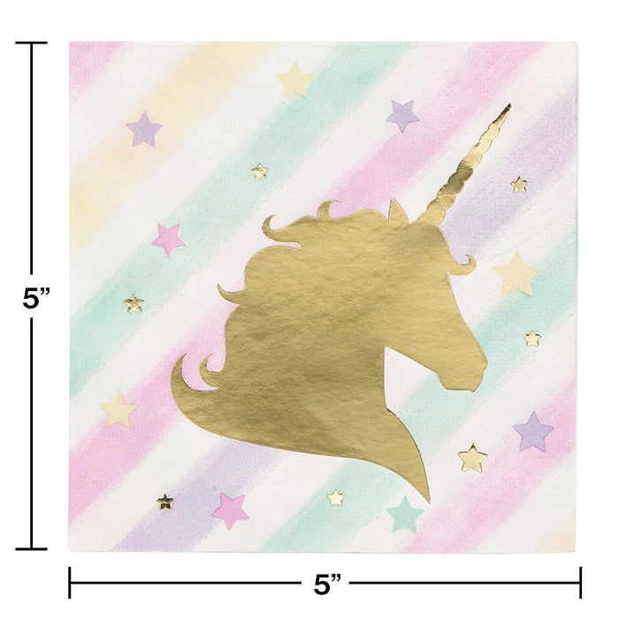 Unicorn Sparkle Cake Napkins - 16 pack