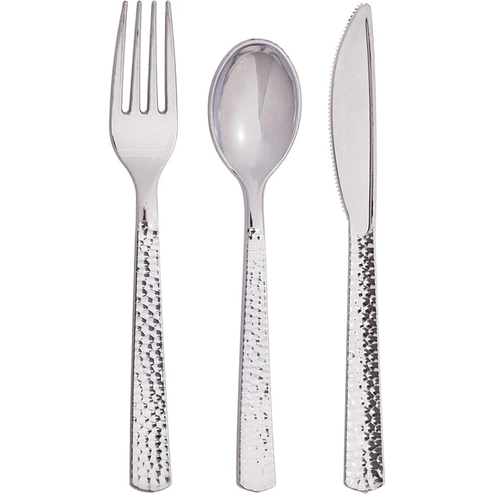 Premium Silver Hammered Cutlery (24)