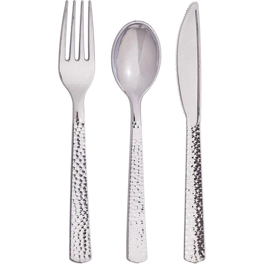 Premium Silver Hammered Cutlery (24)