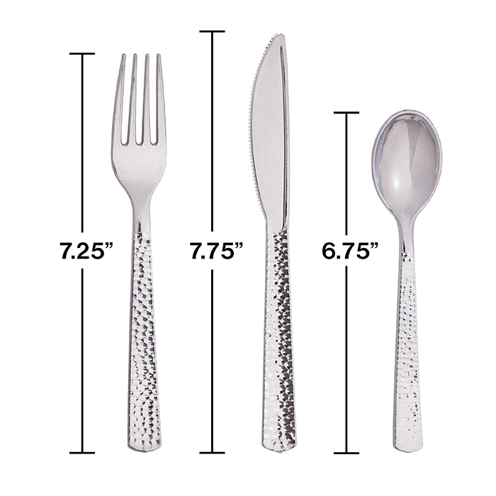 Premium Silver Hammered Cutlery (24)