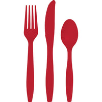 Classic Red Assorted Plastic Cutlery (18)