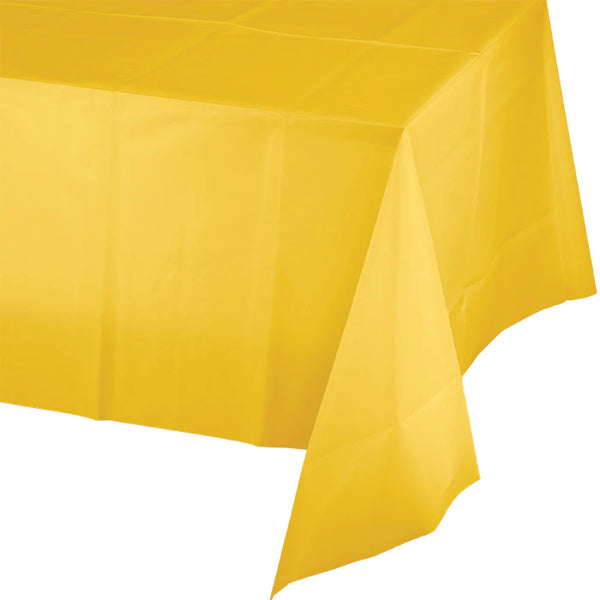 Thin - School Bus Yellow Plastic Table Cover