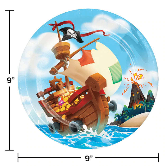 Pirate Treasure Lunch Plates - 8 pack