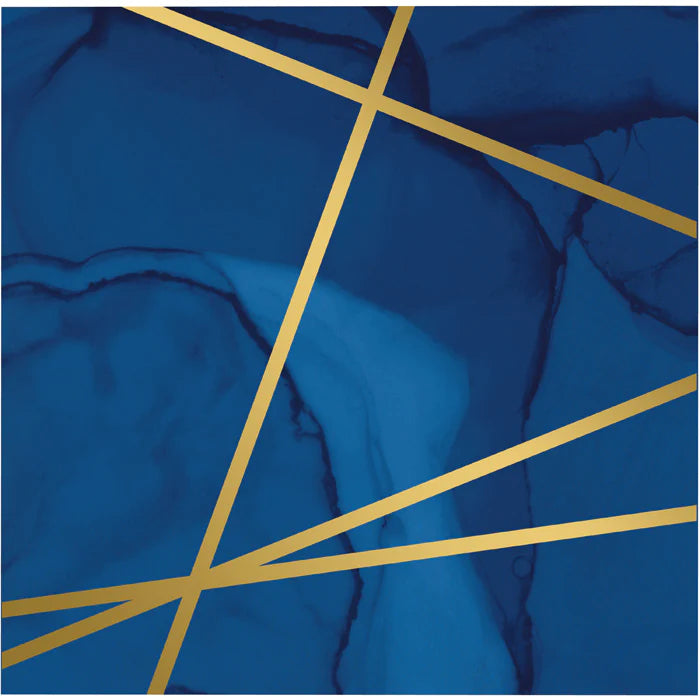 Elise - Navy Gold Geode Cake Napkins - 16 pack