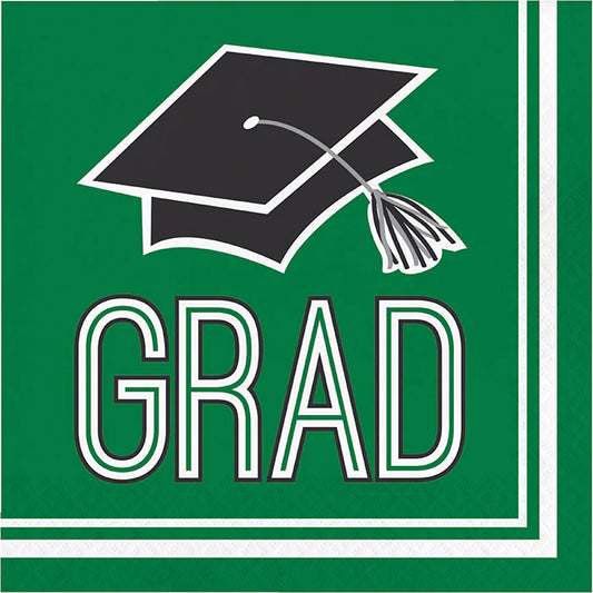 Graduation School Spirit Green Lunch Napkins (36)