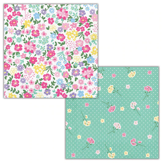 Floral Tea Party Reversible Lunch Napkins (16)